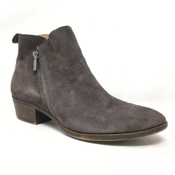 Lucky Brand Bryton Ankle Boots Booties Shoes Womens Size 7.5 Dark Gray Suede - Picture 1 of 10